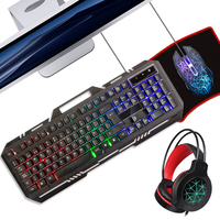 OEM-teclado de ratón 4 en 1 con cable retroiluminado para Gaming, Combo de ratón con RBG, auriculares retroiluminados, alfombrilla de ratón para PC, gaming, oficina, gran oferta