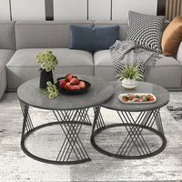Ensemble de tables basses pour salon personnalisable, multicolores, style moderne minimaliste, avec structure en métal