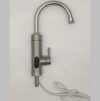 Robinet de cuisine à double usage avec écran LED, chauffage électrique instantané, acier inoxydable, moderne, eau chaude et froide, montage mural simple, douche