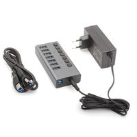 Hub USB 3.0 personnalisable, séparateur multi-USB 3.1, hub USB 7 ports multiport, accessoires PC avec adaptateur secteur pour ordinateur