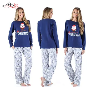 Pijama Kerst Pyjama 2021 Pijamas-Femenin Algodon Kerst Pyjama Custom Print Volwassen Lounge Wear Sets Vrouwen