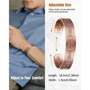 Bracciale Magnetico in Rame Puro con Logo Personalizzabile, Motivo a Croce, Stile Vintage, Marca <span class=keywords><strong>EST</strong></span>, 38g 15mm, Vendita all'Ingrosso B2B, Regalo - Product Image 2