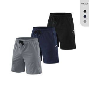 Shorts Bermuda pour homme, couleur unie, séchage rapide, avec poches, taille à cordon de serrage, style sportif, taille mi-haute - Product Image 3