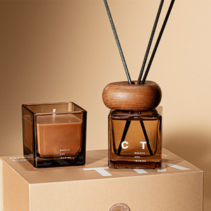 Fournitures en gros de luxe pour la décoration : Bougeoirs en verre, Bougeoirs en <span class=keywords><strong>bois</strong></span>, Récipients décoratifs en verre carré vides avec couvercle - Product Image 5