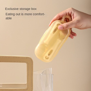 Venta al por mayor de vajilla de patrón sólido <span class=keywords><strong>para</strong></span> bebé, cuchara de suplemento alimenticio de aprendizaje, tenedor de entrenamiento <span class=keywords><strong>para</strong></span> bebé, traje de cuchara se puede doblar Material PP - Product Image 4