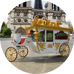 Remorques de charrette royale électrique à chevaux avec châssis en acier et capacité de charge maximale de 400 kg pour le tourisme et les occasions spéciales - Product Image 2