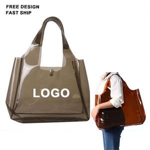 Bolsa de Mano Transparente Grande con Logotipo Personalizado, Versátil, Impermeable, Resistente a las Manchas, Bolsa de Hombro Transparente para el Trabajo - Product Image 1