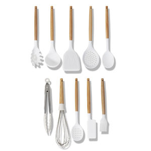 Utensilios de cocina para el hogar de alta calidad, utensilios de cocina de silicona, utensilios de cocina antiadherentes, espátula con mangos de madera - Product Image 4