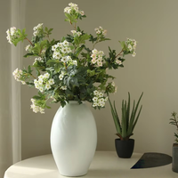 Fleur de boule de neige artificielle en soie faite à la main, ornements décoratifs pour la maison et le salon, style nordique minimaliste, photographie florale de style Ins