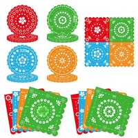 Nouvelles assiettes et serviettes en plastique jetables à motifs colorés pour fêtes mexicaines, 48 pièces, rondes et carrées, style classique, vente en gros