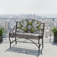 Banc de jardin solaire extérieur en fer vert papillon Zhongpin de haute qualité 2027, choix moderne, écologique et durable