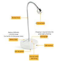 Lampe UV LED portable GRS 100 % recyclée 3W pour séchage rapide des ongles en gel, avec batterie intégrée