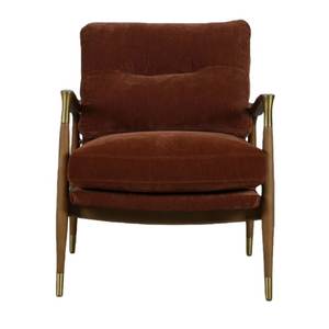 Fauteuil d'appoint moderne du milieu du siècle avec repose-pieds, structure en bois massif, revêtement en velours, mousse haute densité, vente en gros - Product Image 2