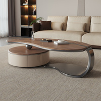 Juego de Mesa de Centro y Mueble para TV de Estilo Nuevo Personalizado, con Diseño de Hoja Irregular de Piedra, Estilo Chino Moderno, Cajones de Lujo Ligero, para Sala de Estar, Transfronterizo