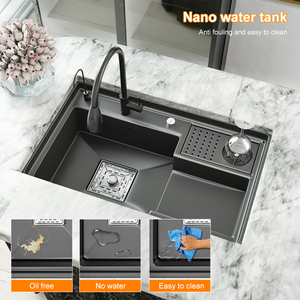Fregadero de Cocina Nano Escalonado de Acero Inoxidable 304, Lavabo Multifuncional para Lavar Verduras, Fregadero Bajo Encimera para Barra de Cocina - Product Image 3