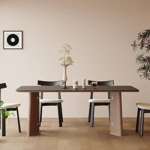 Mesa de Comedor de Madera Maciza de Travertino Blanco Puro, Madera de Fresno y Nogal, Estilo Moderno Minimalista, Muebles para Comedor - Product Image 5