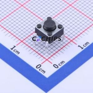 TS6643CJ 160gf Tactile Switch Through hole Component THT-4P,6x6mm Switch Single Pole Single Throw Round Button 1.6N Through Hole - Product Image 1