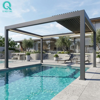 Pergola extérieure QINGYING à toit rétractable à lamelles, imperméable