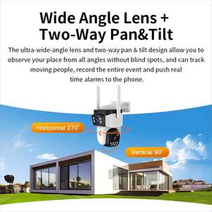 NVR penyimpanan <span class=keywords><strong>Alarm</strong></span> rumah 4K pintu 2MP tiga lensa CCTV nirkabel jaringan WiFi Ultra keamanan rumah tahan air luar ruangan kamera IP PTZ - Product Image 5