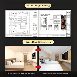 Meubles modernes de luxe de chambre à coucher d'hôtel Personnalisable cinq étoiles en bois Design OEM Mobilier de chambre d'hôtel moderne personnalisé - Product Image 4
