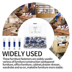 Furniture Screws Eccentric Wheels Nuts Fasteners 110pcs Stainless Steel For Cabinets <b>Wardrobes</b> Kitchen <b>Hardware</b> - Product Image 5