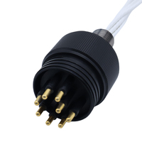 Conector Subacuático de Alta Corriente de Acero Inoxidable, Resistente al Agua de Alta Profundidad, Enchufe de 21 Pines, Cable de Doble Extremo, Estándar IP68