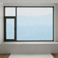 Ventana Abatible Horizontal de Aluminio de Lujo, Silenciosa, Moderna, con Aislamiento Térmico y Acústico, para Hoteles, de Marca de Primera Calidad