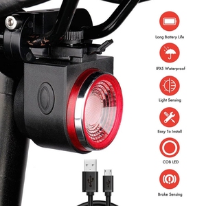A8 Pro 自転車リアライト多機能 LED 自転車テールランプセキュリティアラーム IP65 防水 USB 充電式バッテリー夜間走行 - Product Image 3
