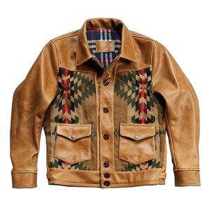 Nouvelle arrivée veste en cuir de mode en cuir de vachette véritable vestes de mode en laine-cuir de taille personnalisée - Product Image 1