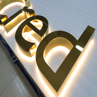 Lettres en relief personnalisées en acier inoxydable 201/304, signalétique rétroéclairée par LED, intérieur/extérieur, pour bureau, entreprise, mur, affichage de marque, décoration