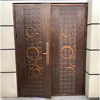 Porte d'entrée antivol en aluminium moulé, porte extérieure métallique haute sécurité pour villa, taille personnalisée