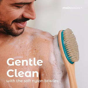 Brosse de douche professionnelle à long manche double face pour le dos, exfoliation de la peau et massage humide ou sec - Product Image 3