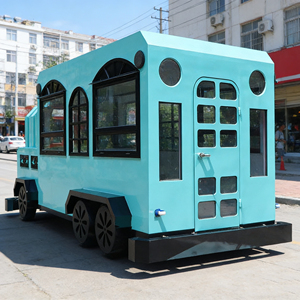Camion de Restauration Commercial Décoré d'Étoiles Géométriques, Design Multi-Fenêtres pour Vente de Glaces et Snacks, Acier Inoxydable, Garantie 2 Ans - Product Image 4
