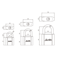Cadenas carré en laiton robuste avec clés, corps en laiton massif, serrure de sécurité pour porte, portail, armoire