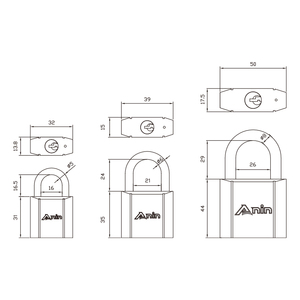 Cadenas carré en laiton robuste avec clés, corps en laiton massif, serrure de sécurité pour porte, portail, armoire - Product Image 2