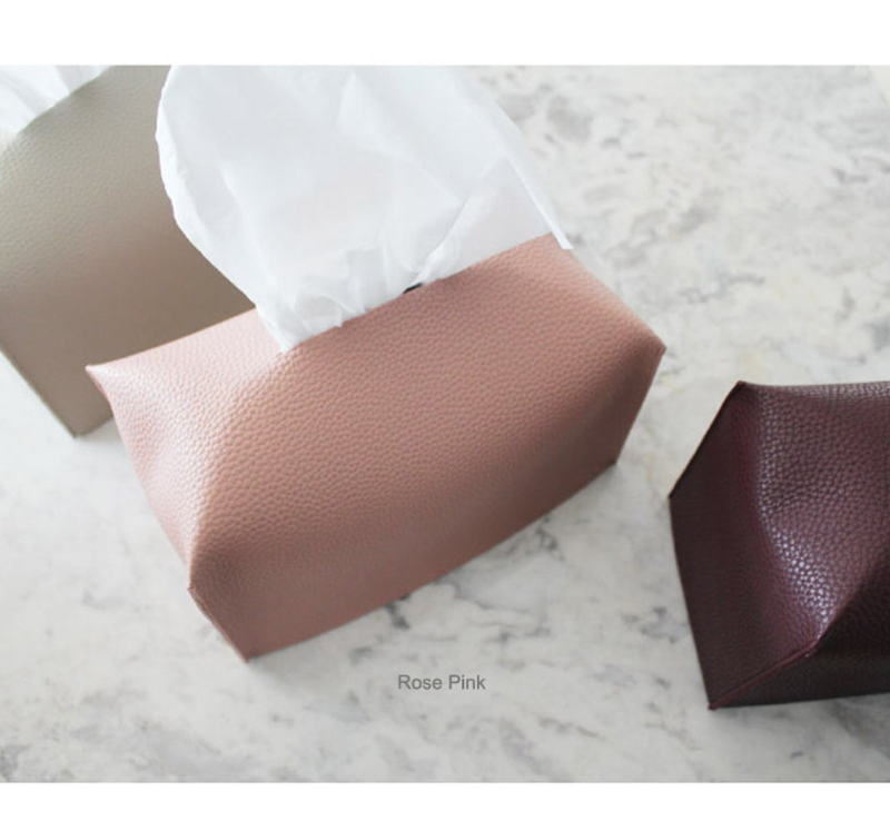 ready to ship  rectangle PVC Leather Facial Tissue Box Holder/Decorative Rectangular Square Tissue Box Cover for Bathroom