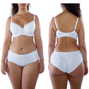 Plus Size Vrouw Gedrukt Bh Sets Katoenen Bh Sets Plus Size Vrouwen Ondergoed Slipje Bh En Panty Sets Voor vrouw