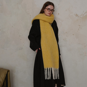 Bufanda de Lana de Color Sólido, Gruesa y Suave, para Invierno, Chal Pashmina para Mujer, Accesorios - Product Image 4