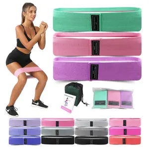 Home Workout Booty Band Latex Resistance Bands Custom Logo Fabric Hip Bands Set For Body Building