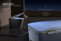 WC intelligent monobloc de qualité supérieure en céramique, à poser au sol, avec télécommande, capteur de pied automatique, S-trap, chasse d'eau par gravité et siège chauffant
