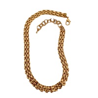 Set Perhiasan Kalung Gelang Rantai Tebal Lapis Emas 18k Berkualitas Tinggi dari Baja Tahan Karat 316l