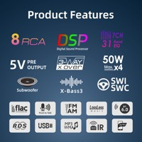 Radio Mobil DSP Car Audio MP3 12V Single Din Bluetooth 6.0 Hands Free RDS FM AM 8 RCA 7 Saluran 31 Band EQ USB AUX