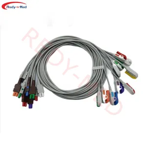 Compatibel Met Ge Case Stress Mac 5000 10Lead Ecg Leadwire,Grabbers/Clip, Iec/Aha, 2104749-001