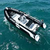 Bateau pneumatique RIB 480 de 16 pieds en PVC/Hypalon, coque en fibre de verre à fond profond avec pare-soleil pour le plaisir en famille