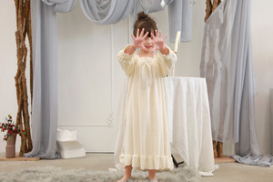 Boutique Lace Princess <strong>Long</strong> <strong>Sleeve</strong> Mum and Girl Matching <strong>Night</strong> Modal Women Lounge Wear square Neck <strong>Long</strong> <strong>Night</strong> Gown <strong>Dress</strong> - Product Image 4