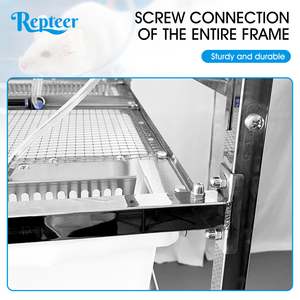 Repteer Étagère de reproduction pour souris en acier inoxydable, 72 tiroirs, double rangée, 6 niveaux, robuste, avec système de fixation par <span class=keywords><strong>bouton</strong></span>-pression, pour élevage en vrac et utilisation en laboratoire - Product Image 4