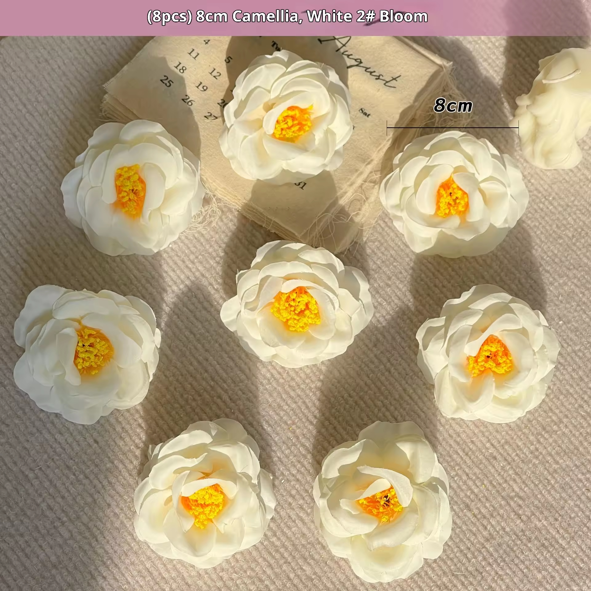(8 flores) Camelia blanca 8cm