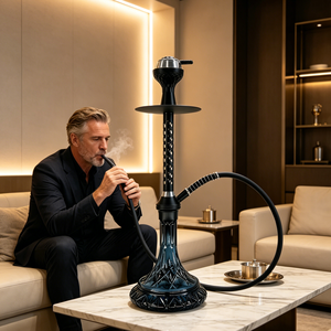 Set de Shisha Portátil con Base de Vidrio de 6 Colores, 60CM, de Lujo, de Aleación de Aluminio, con Diseño de Bolígrafo Árabe, para Bares y Discotecas - Product Image 1