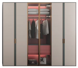 Armadio Moderno su Misura, Mobile Laminato, Cabina Armadio con Illuminazione LED, Guardaroba in Legno Personalizzato per Camera da Letto - Product Image 2