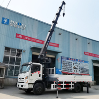 Grue de camion plateforme HAOY 8 tonnes avec télécommande radio et flèche télescopique